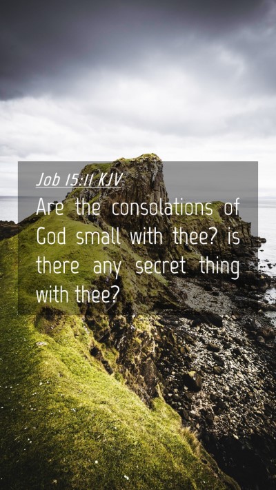 Picture 04 - Job 15:11 KJV Mobile Phone Wallpaper - Are the consolations of God small with thee? is - Mobile Bible Verse Wallpaper