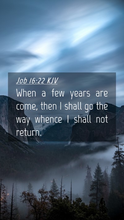 Picture 04 - Job 16:22 KJV Mobile Phone Wallpaper - When a few years are come, then I shall go the - Mobile Bible Verse Wallpaper