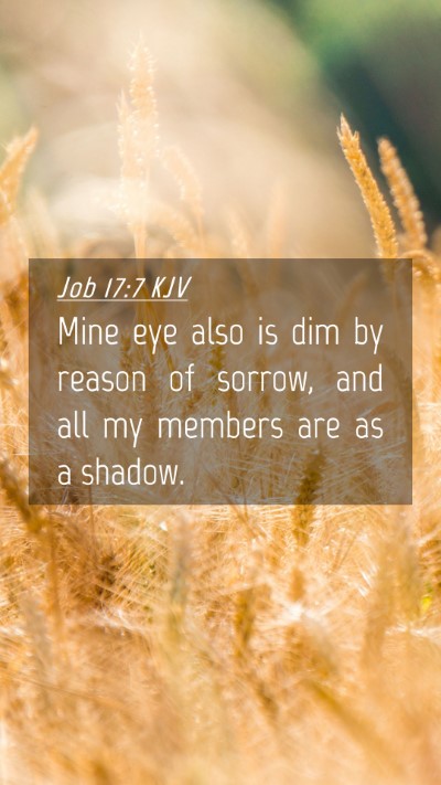 Picture 04 - Job 17:7 KJV Mobile Phone Wallpaper - Mine eye also is dim by reason of sorrow, and all - Mobile Bible Verse Wallpaper