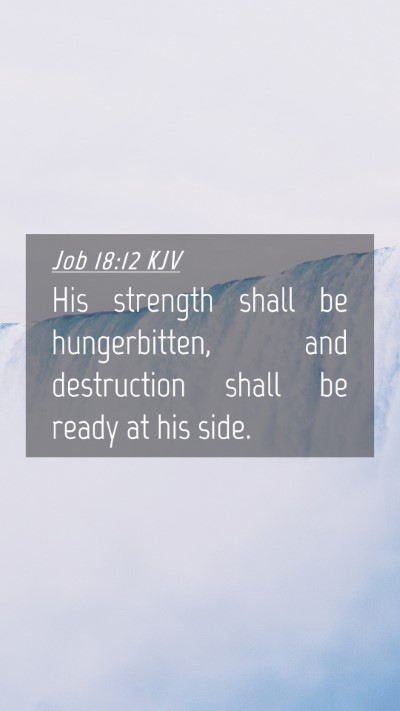 Picture 04 - Job 18:12 KJV Mobile Phone Wallpaper - His strength shall be hungerbitten, and - Mobile Bible Verse Wallpaper