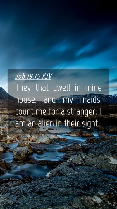 Picture 04 - Job 19:15 KJV Mobile Phone Wallpaper - They that dwell in mine house, and my maids, - Mobile Bible Verse Wallpaper