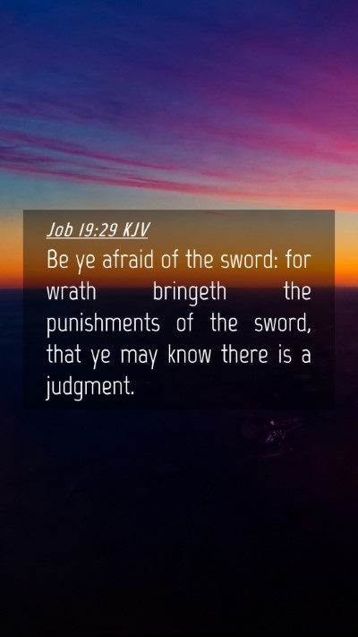 Picture 04 - Job 19:29 KJV Mobile Phone Wallpaper - Be ye afraid of the sword: for wrath bringeth the - Mobile Bible Verse Wallpaper