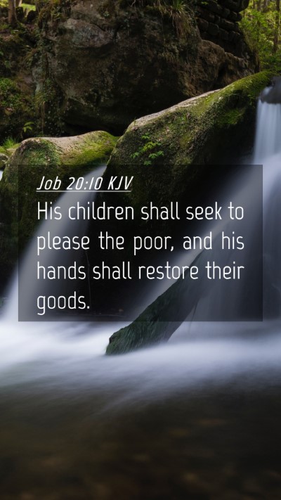 Picture 04 - Job 20:10 KJV Mobile Phone Wallpaper - His children shall seek to please the poor, and - Mobile Bible Verse Wallpaper