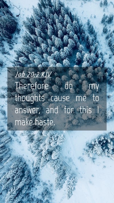Picture 04 - Job 20:2 KJV Mobile Phone Wallpaper - Therefore do my thoughts cause me to answer, and - Mobile Bible Verse Wallpaper
