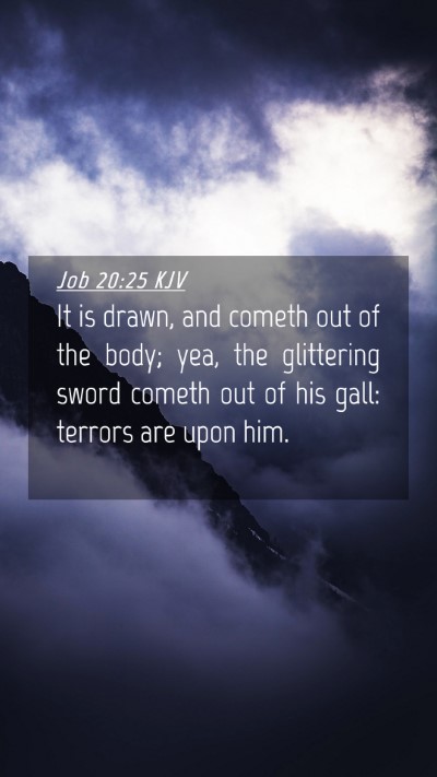 Picture 04 - Job 20:25 KJV Mobile Phone Wallpaper - It is drawn, and cometh out of the body; yea, the - Mobile Bible Verse Wallpaper