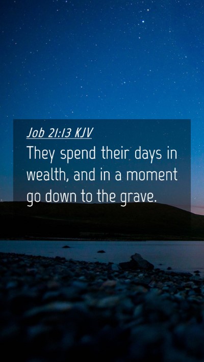 Picture 04 - Job 21:13 KJV Mobile Phone Wallpaper - They spend their days in wealth, and in a moment - Mobile Bible Verse Wallpaper