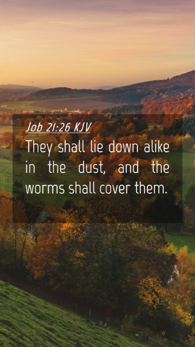 Picture 04 - Job 21:26 KJV Mobile Phone Wallpaper - They shall lie down alike in the dust, and the - Mobile Bible Verse Wallpaper