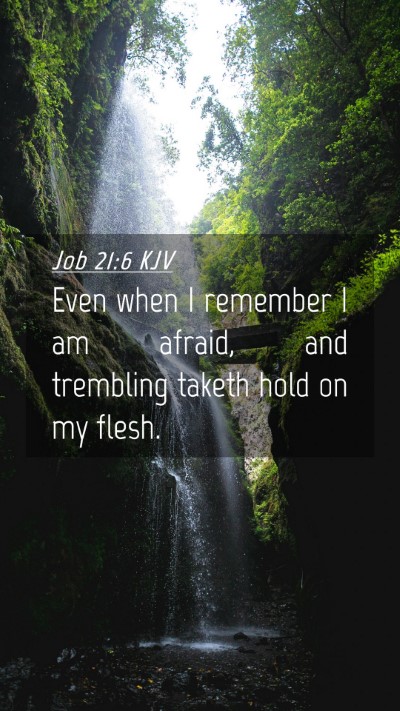Picture 04 - Job 21:6 KJV Mobile Phone Wallpaper - Even when I remember I am afraid, and trembling - Mobile Bible Verse Wallpaper