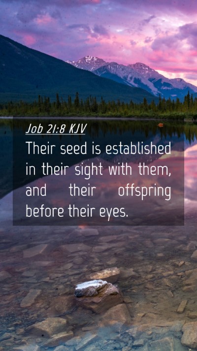 Picture 04 - Job 21:8 KJV Mobile Phone Wallpaper - Their seed is established in their sight with - Mobile Bible Verse Wallpaper
