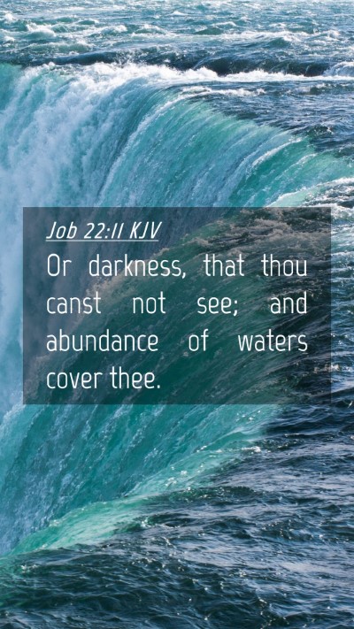 Picture 04 - Job 22:11 KJV Mobile Phone Wallpaper - Or darkness, that thou canst not see; and - Mobile Bible Verse Wallpaper