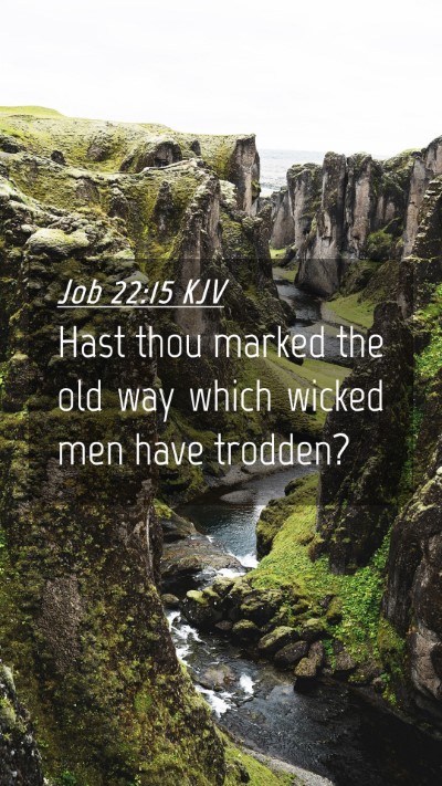 Picture 04 - Job 22:15 KJV Mobile Phone Wallpaper - Hast thou marked the old way which wicked men - Mobile Bible Verse Wallpaper