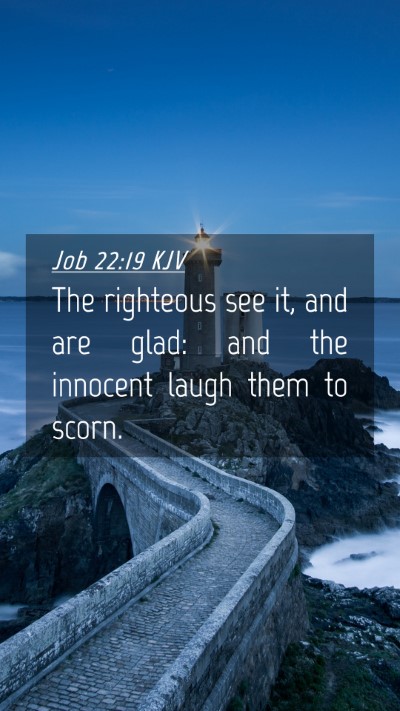 Picture 04 - Job 22:19 KJV Mobile Phone Wallpaper - The righteous see it, and are glad: and the - Mobile Bible Verse Wallpaper