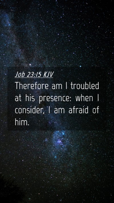 Picture 04 - Job 23:15 KJV Mobile Phone Wallpaper - Therefore am I troubled at his presence: when I - Mobile Bible Verse Wallpaper