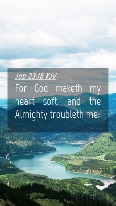 Picture 04 - Job 23:16 KJV Mobile Phone Wallpaper - For God maketh my heart soft, and the Almighty - Mobile Bible Verse Wallpaper