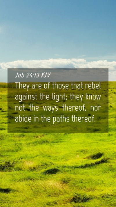 Picture 04 - Job 24:13 KJV Mobile Phone Wallpaper - They are of those that rebel against the light; - Mobile Bible Verse Wallpaper