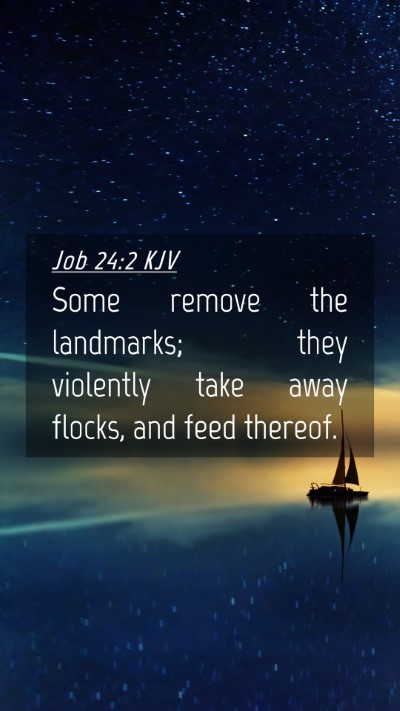 Picture 04 - Job 24:2 KJV Mobile Phone Wallpaper - Some remove the landmarks; they violently take - Mobile Bible Verse Wallpaper