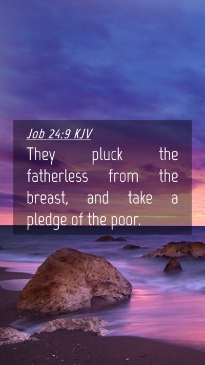 Picture 04 - Job 24:9 KJV Mobile Phone Wallpaper - They pluck the fatherless from the breast, and - Mobile Bible Verse Wallpaper