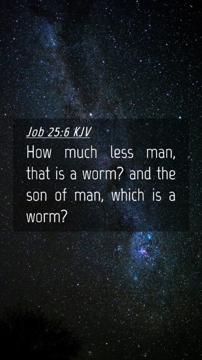 Picture 04 - Job 25:6 KJV Mobile Phone Wallpaper - How much less man, that is a worm? and the son of - Mobile Bible Verse Wallpaper