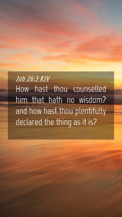Picture 04 - Job 26:3 KJV Mobile Phone Wallpaper - How hast thou counselled him that hath no wisdom? - Mobile Bible Verse Wallpaper