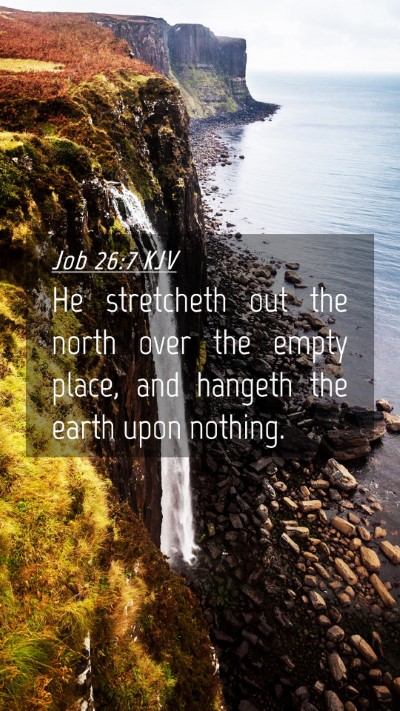 Picture 04 - Job 26:7 KJV Mobile Phone Wallpaper - He stretcheth out the north over the empty place, - Mobile Bible Verse Wallpaper
