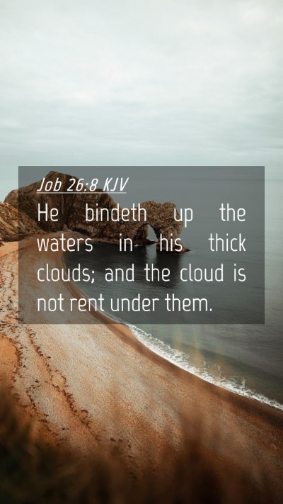 Picture 04 - Job 26:8 KJV Mobile Phone Wallpaper - He bindeth up the waters in his thick clouds; and - Mobile Bible Verse Wallpaper