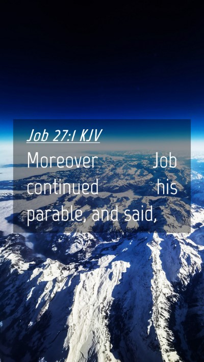 Picture 04 - Job 27:1 KJV Mobile Phone Wallpaper - Moreover Job continued his parable, and - Mobile Bible Verse Wallpaper