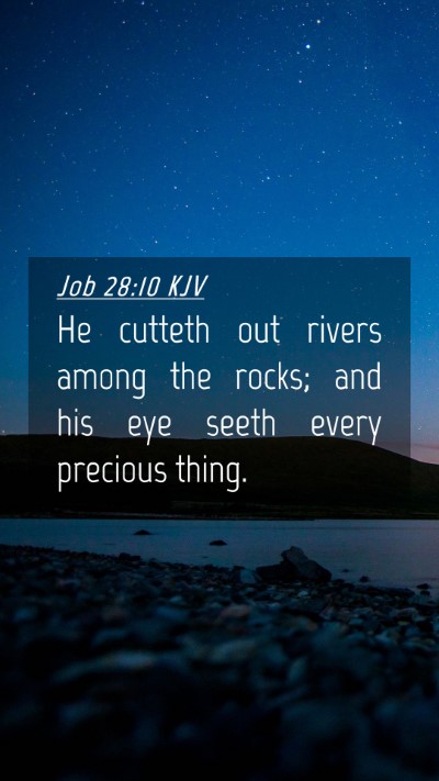 Picture 04 - Job 28:10 KJV Mobile Phone Wallpaper - He cutteth out rivers among the rocks; and his - Mobile Bible Verse Wallpaper