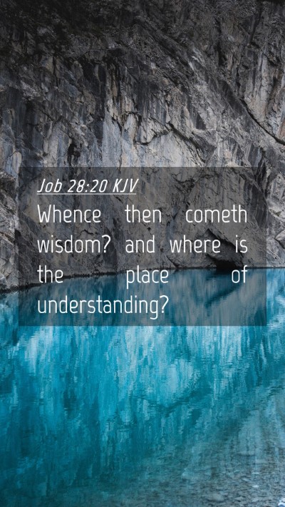 Picture 04 - Job 28:20 KJV Mobile Phone Wallpaper - Whence then cometh wisdom? and where is the place - Mobile Bible Verse Wallpaper