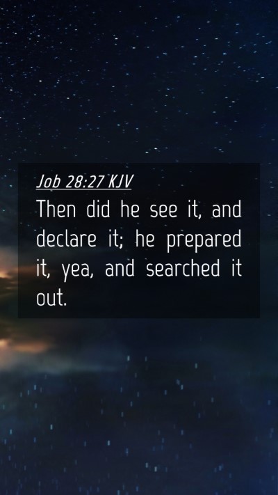 Picture 04 - Job 28:27 KJV Mobile Phone Wallpaper - Then did he see it, and declare it; he prepared - Mobile Bible Verse Wallpaper