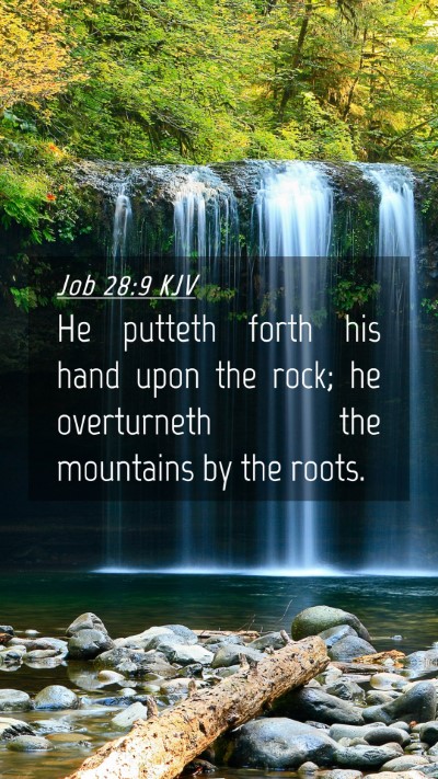 Picture 04 - Job 28:9 KJV Mobile Phone Wallpaper - He putteth forth his hand upon the rock; he - Mobile Bible Verse Wallpaper
