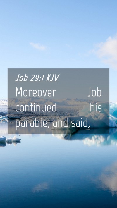 Picture 04 - Job 29:1 KJV Mobile Phone Wallpaper - Moreover Job continued his parable, and - Mobile Bible Verse Wallpaper