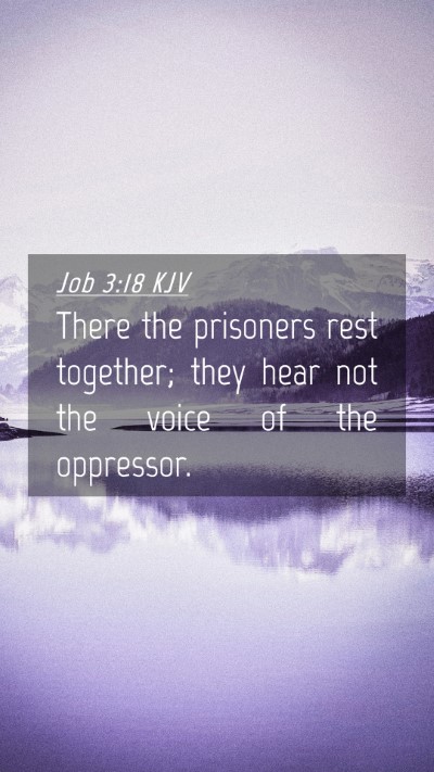 Picture 04 - Job 3:18 KJV Mobile Phone Wallpaper - There the prisoners rest together; they hear not - Mobile Bible Verse Wallpaper