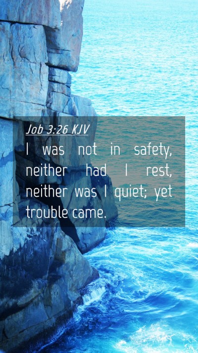 Picture 04 - Job 3:26 KJV Mobile Phone Wallpaper - I was not in safety, neither had I rest, neither - Mobile Bible Verse Wallpaper