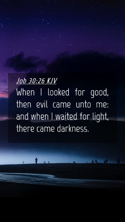 Picture 04 - Job 30:26 KJV Mobile Phone Wallpaper - When I looked for good, then evil came unto me: - Mobile Bible Verse Wallpaper
