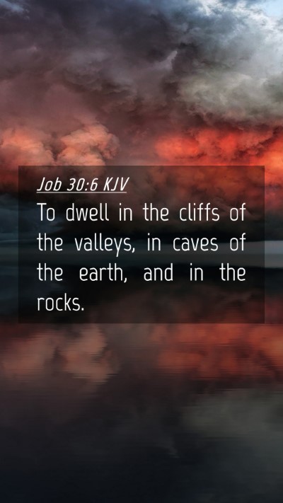 Picture 04 - Job 30:6 KJV Mobile Phone Wallpaper - To dwell in the cliffs of the valleys, in caves - Mobile Bible Verse Wallpaper