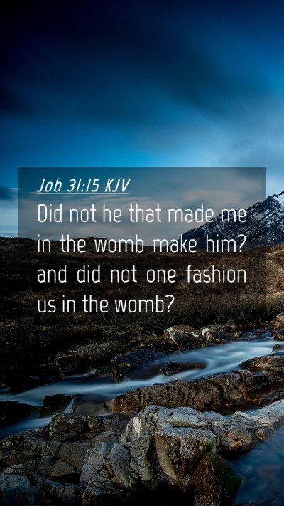 Picture 04 - Job 31:15 KJV Mobile Phone Wallpaper - Did not he that made me in the womb make him? and - Mobile Bible Verse Wallpaper