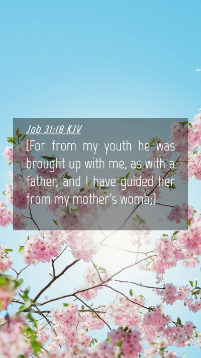Picture 04 - Job 31:18 KJV Mobile Phone Wallpaper - (For from my youth he was brought up with me, as - Mobile Bible Verse Wallpaper
