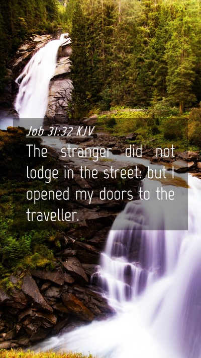 Picture 04 - Job 31:32 KJV Mobile Phone Wallpaper - The stranger did not lodge in the street: but I - Mobile Bible Verse Wallpaper