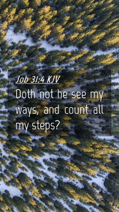 Picture 04 - Job 31:4 KJV Mobile Phone Wallpaper - Doth not he see my ways, and count all my - Mobile Bible Verse Wallpaper