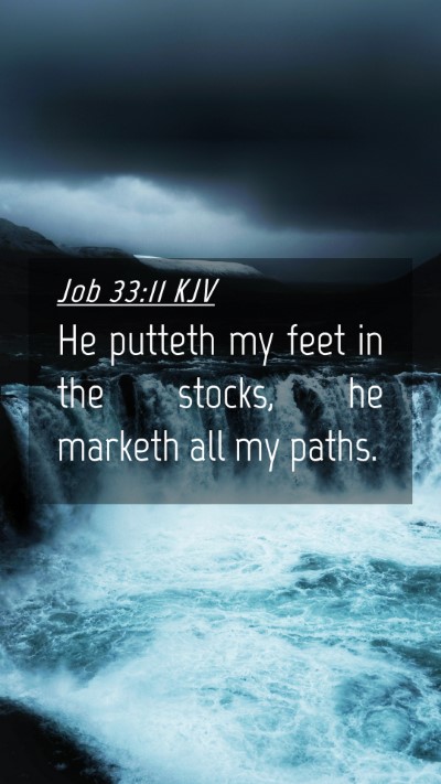 Picture 04 - Job 33:11 KJV Mobile Phone Wallpaper - He putteth my feet in the stocks, he marketh all - Mobile Bible Verse Wallpaper