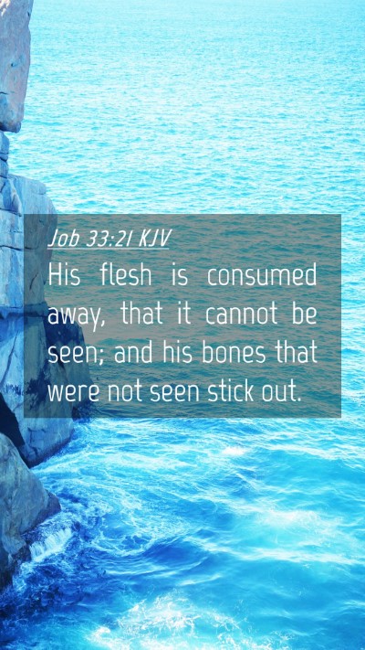 Picture 04 - Job 33:21 KJV Mobile Phone Wallpaper - His flesh is consumed away, that it cannot be - Mobile Bible Verse Wallpaper