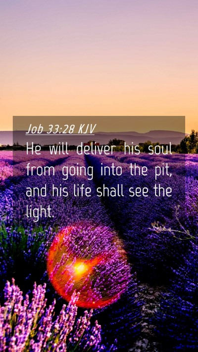 Picture 04 - Job 33:28 KJV Mobile Phone Wallpaper - He will deliver his soul from going into the pit, - Mobile Bible Verse Wallpaper