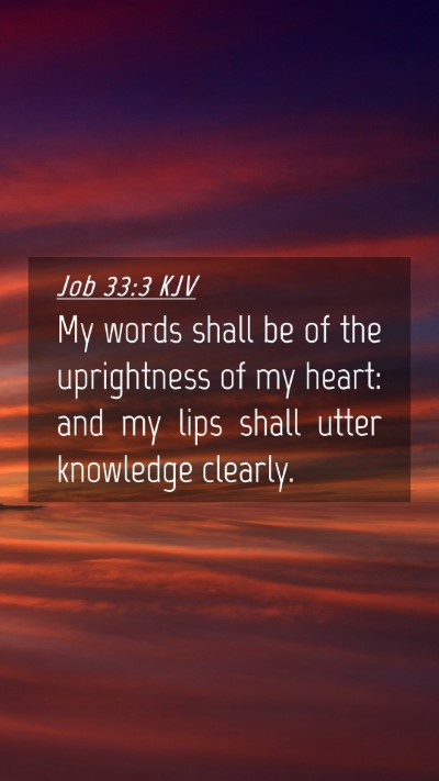 Picture 04 - Job 33:3 KJV Mobile Phone Wallpaper - My words shall be of the uprightness of my heart: - Mobile Bible Verse Wallpaper