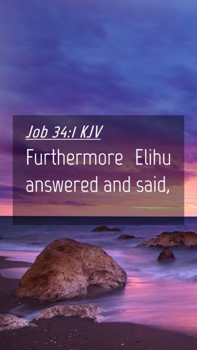 Picture 04 - Job 34:1 KJV Mobile Phone Wallpaper - Furthermore Elihu answered and - Mobile Bible Verse Wallpaper