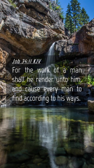 Picture 04 - Job 34:11 KJV Mobile Phone Wallpaper - For the work of a man shall he render unto him, - Mobile Bible Verse Wallpaper