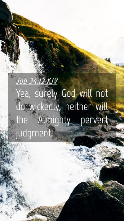 Picture 04 - Job 34:12 KJV Mobile Phone Wallpaper - Yea, surely God will not do wickedly, neither - Mobile Bible Verse Wallpaper