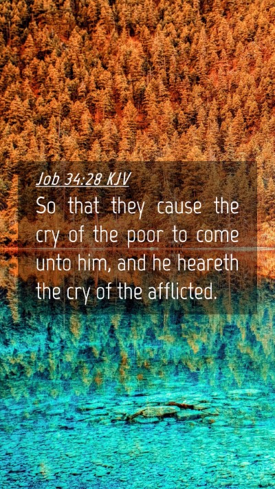 Picture 04 - Job 34:28 KJV Mobile Phone Wallpaper - So that they cause the cry of the poor to come - Mobile Bible Verse Wallpaper