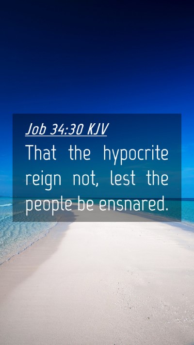 Picture 04 - Job 34:30 KJV Mobile Phone Wallpaper - That the hypocrite reign not, lest the people be - Mobile Bible Verse Wallpaper