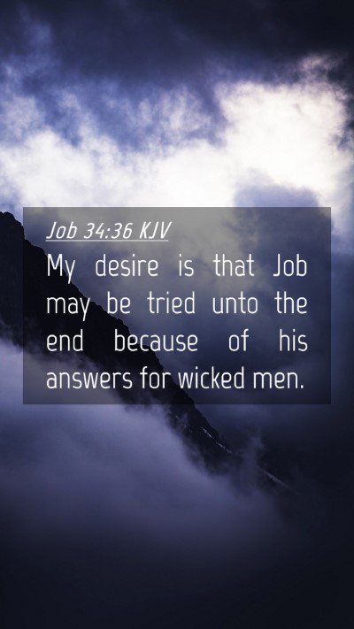 Picture 04 - Job 34:36 KJV Mobile Phone Wallpaper - My desire is that Job may be tried unto the end - Mobile Bible Verse Wallpaper