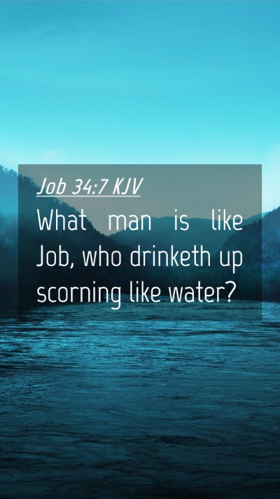 Picture 04 - Job 34:7 KJV Mobile Phone Wallpaper - What man is like Job, who drinketh up scorning - Mobile Bible Verse Wallpaper